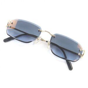 Cartier Signature-c de Two Point Rimless Sunglasses Gold Black